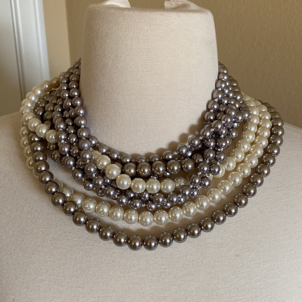 Bundle of White & Grey Pearl Necklaces
